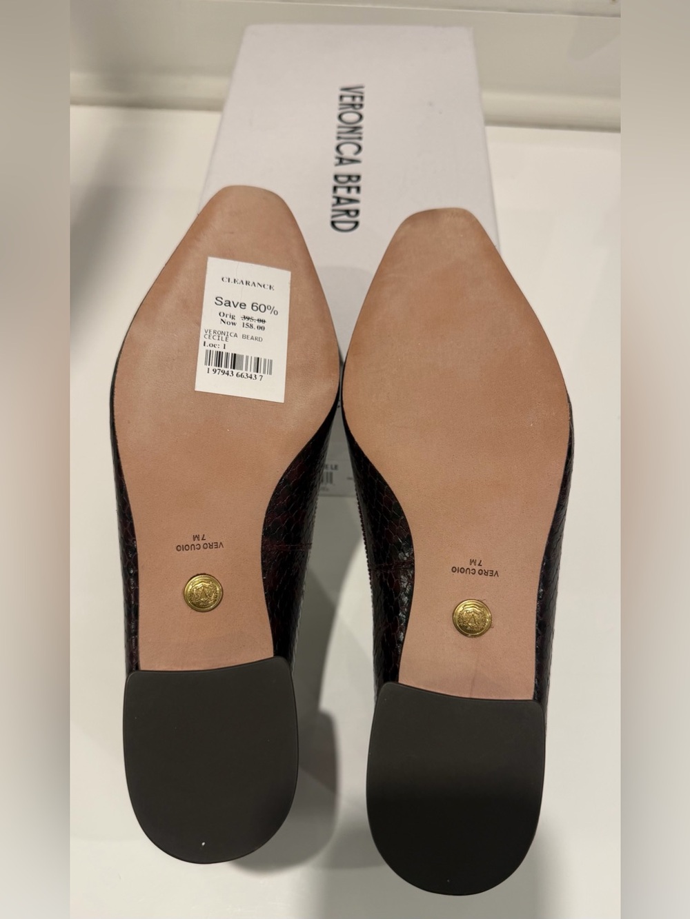 NWT Veronica Beard Cecile low heel pump in Wine Size 37 - Picture 6 of 6